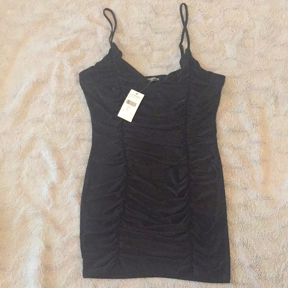 Black Super Mini Rouged Dress
